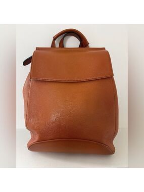 HESHE Pebbled Leather Convertible Backpack Bag Neutral Travel Academia Coastal